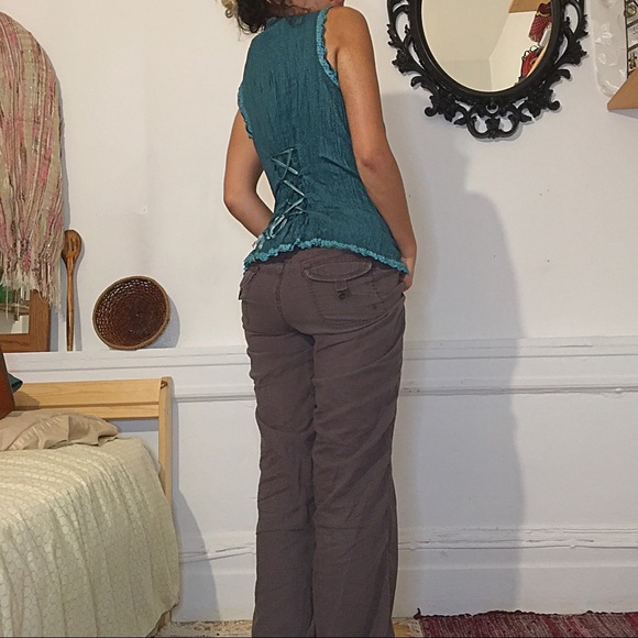 vintage turquoise lace blouse - Picture 4 of 4